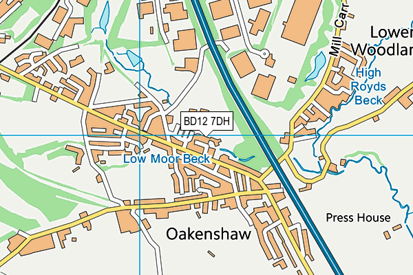 BD12 7DH map - OS VectorMap District (Ordnance Survey)