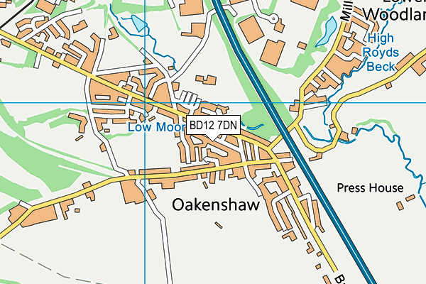 BD12 7DN map - OS VectorMap District (Ordnance Survey)