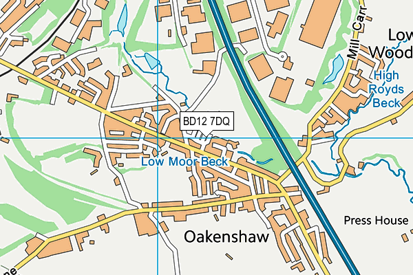 BD12 7DQ map - OS VectorMap District (Ordnance Survey)