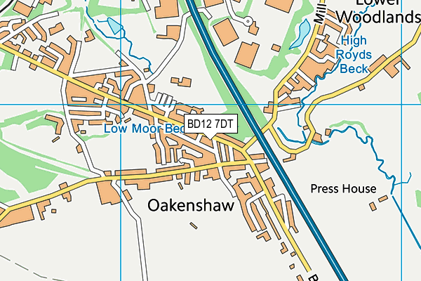 BD12 7DT map - OS VectorMap District (Ordnance Survey)
