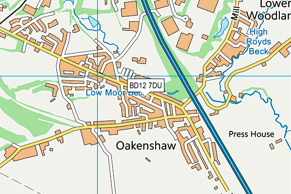 BD12 7DU map - OS VectorMap District (Ordnance Survey)