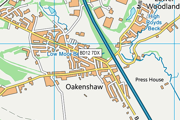 BD12 7DX map - OS VectorMap District (Ordnance Survey)