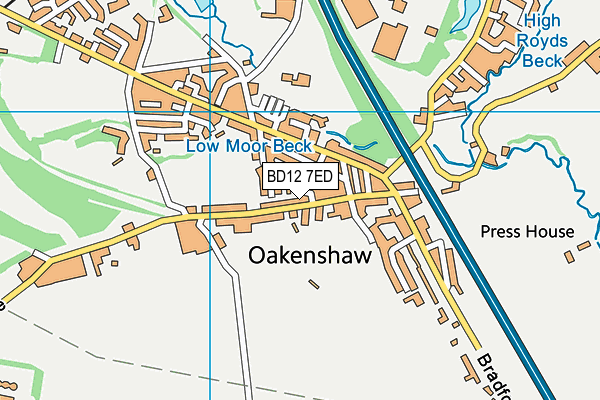 BD12 7ED map - OS VectorMap District (Ordnance Survey)
