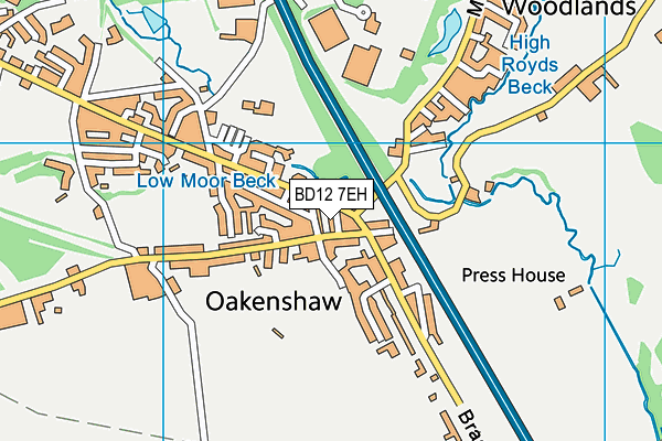 BD12 7EH map - OS VectorMap District (Ordnance Survey)
