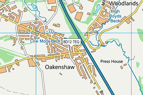 BD12 7EQ map - OS VectorMap District (Ordnance Survey)