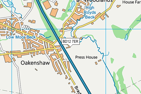 BD12 7ER map - OS VectorMap District (Ordnance Survey)