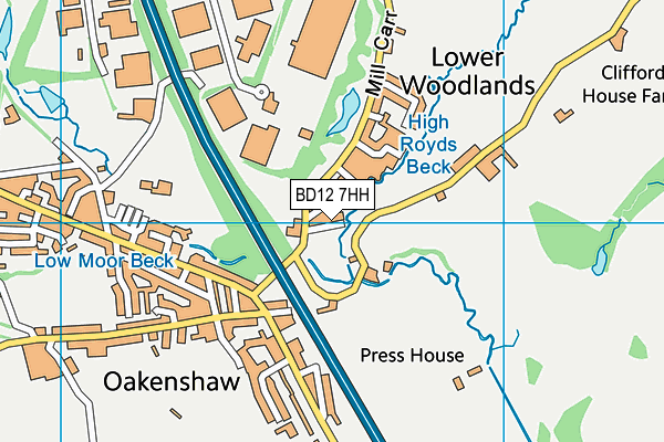 BD12 7HH map - OS VectorMap District (Ordnance Survey)