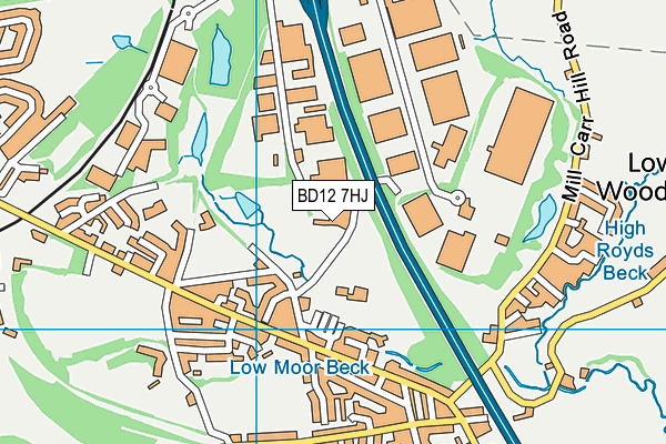 BD12 7HJ map - OS VectorMap District (Ordnance Survey)