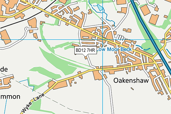 BD12 7HR map - OS VectorMap District (Ordnance Survey)