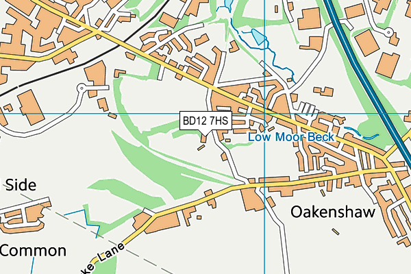 BD12 7HS map - OS VectorMap District (Ordnance Survey)