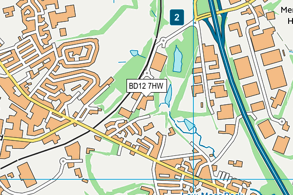BD12 7HW map - OS VectorMap District (Ordnance Survey)