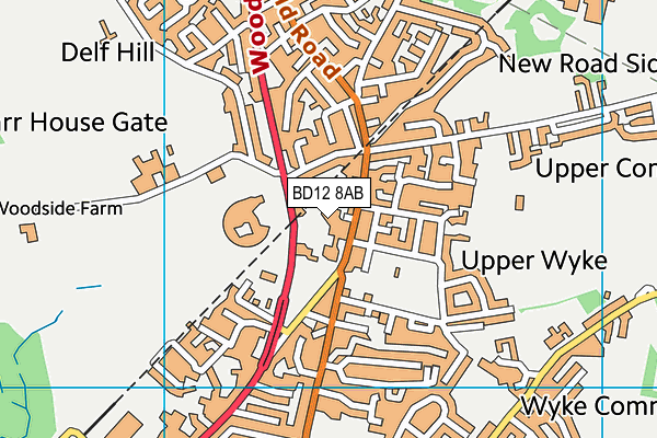 BD12 8AB map - OS VectorMap District (Ordnance Survey)