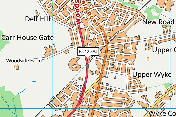 BD12 8AJ map - OS VectorMap District (Ordnance Survey)