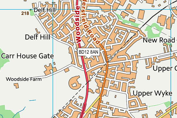 BD12 8AN map - OS VectorMap District (Ordnance Survey)