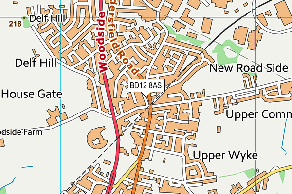 BD12 8AS map - OS VectorMap District (Ordnance Survey)