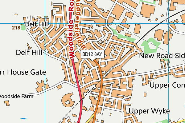 BD12 8AY map - OS VectorMap District (Ordnance Survey)