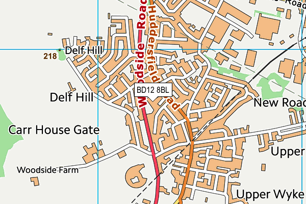 BD12 8BL map - OS VectorMap District (Ordnance Survey)