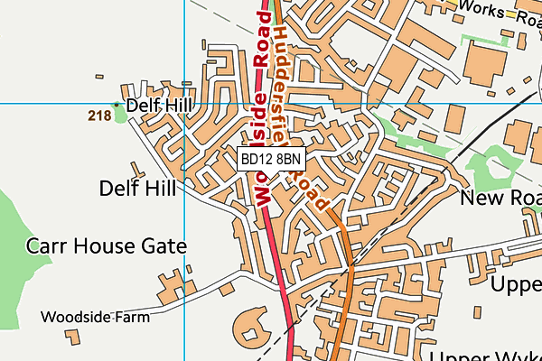 BD12 8BN map - OS VectorMap District (Ordnance Survey)