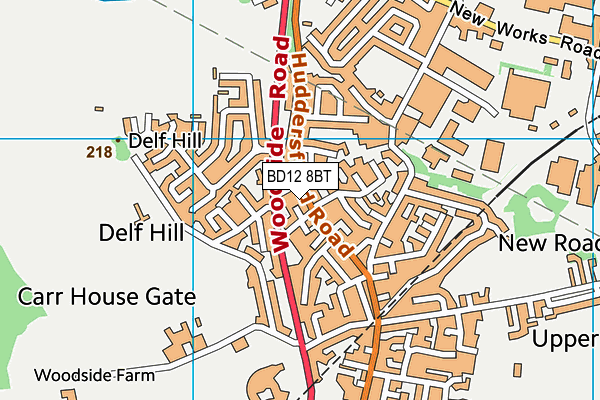 BD12 8BT map - OS VectorMap District (Ordnance Survey)