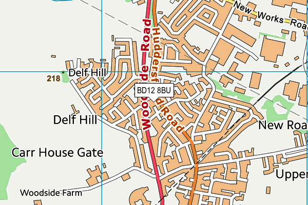 BD12 8BU map - OS VectorMap District (Ordnance Survey)