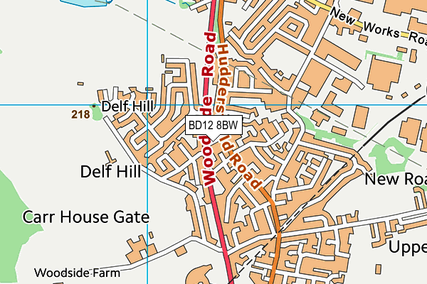 BD12 8BW map - OS VectorMap District (Ordnance Survey)