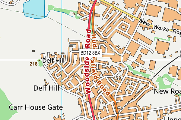 BD12 8BX map - OS VectorMap District (Ordnance Survey)