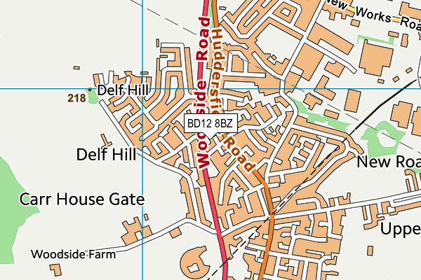 BD12 8BZ map - OS VectorMap District (Ordnance Survey)