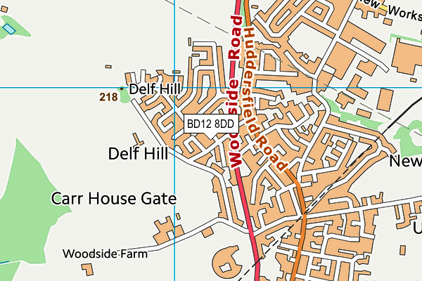 BD12 8DD map - OS VectorMap District (Ordnance Survey)