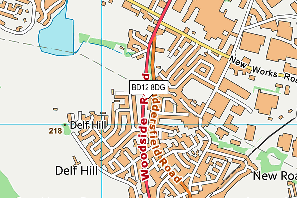 BD12 8DG map - OS VectorMap District (Ordnance Survey)