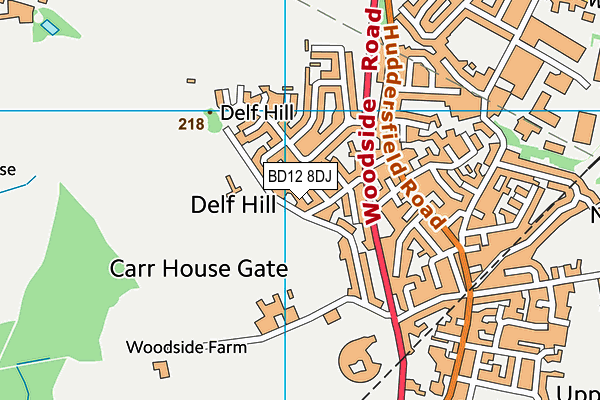 BD12 8DJ map - OS VectorMap District (Ordnance Survey)