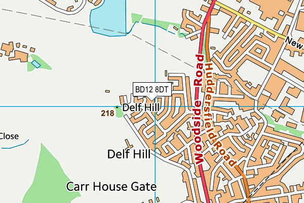 BD12 8DT map - OS VectorMap District (Ordnance Survey)