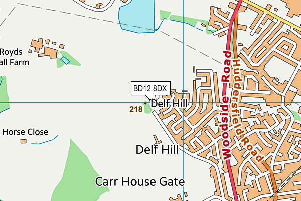 BD12 8DX map - OS VectorMap District (Ordnance Survey)