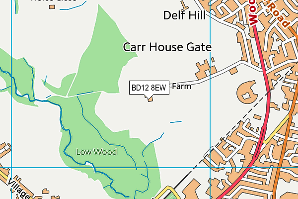 BD12 8EW map - OS VectorMap District (Ordnance Survey)