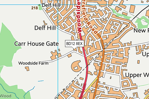 BD12 8EX map - OS VectorMap District (Ordnance Survey)