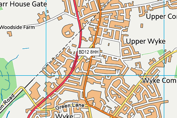 BD12 8HH map - OS VectorMap District (Ordnance Survey)