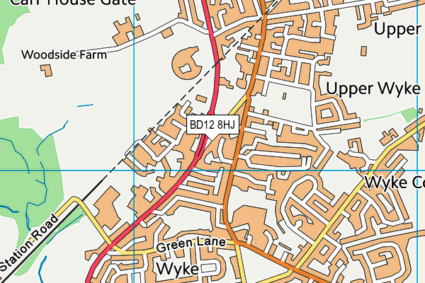 BD12 8HJ map - OS VectorMap District (Ordnance Survey)