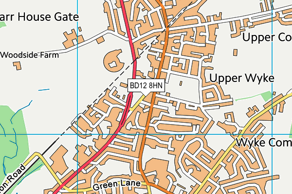 BD12 8HN map - OS VectorMap District (Ordnance Survey)