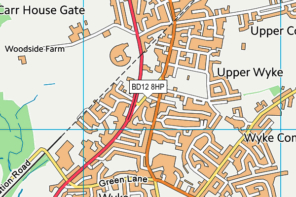 BD12 8HP map - OS VectorMap District (Ordnance Survey)