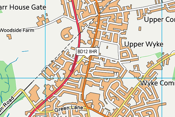 BD12 8HR map - OS VectorMap District (Ordnance Survey)