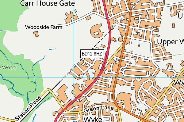 BD12 8HZ map - OS VectorMap District (Ordnance Survey)