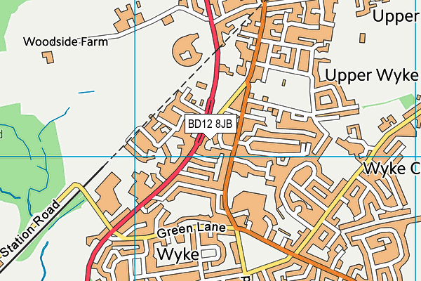 BD12 8JB map - OS VectorMap District (Ordnance Survey)