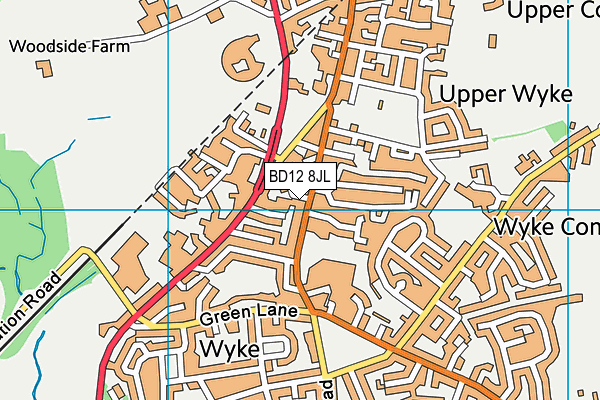 BD12 8JL map - OS VectorMap District (Ordnance Survey)