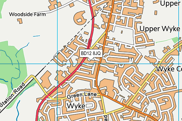 BD12 8JQ map - OS VectorMap District (Ordnance Survey)