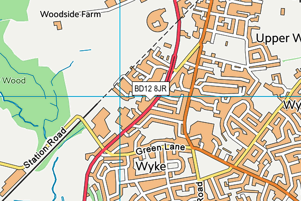 BD12 8JR map - OS VectorMap District (Ordnance Survey)