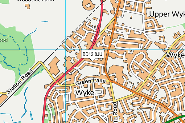 BD12 8JU map - OS VectorMap District (Ordnance Survey)