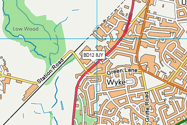 BD12 8JY map - OS VectorMap District (Ordnance Survey)