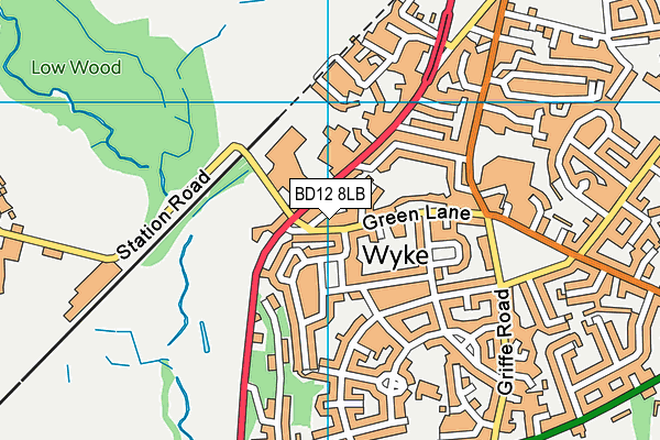 BD12 8LB map - OS VectorMap District (Ordnance Survey)