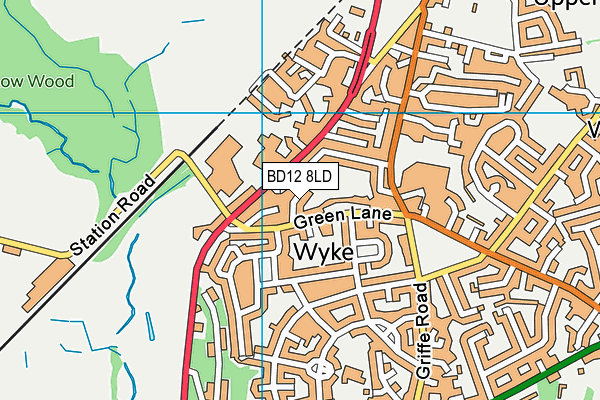 BD12 8LD map - OS VectorMap District (Ordnance Survey)