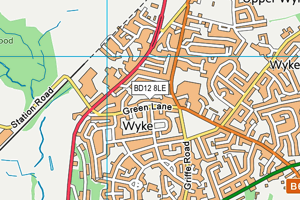 BD12 8LE map - OS VectorMap District (Ordnance Survey)