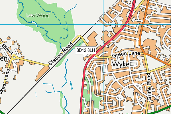 BD12 8LH map - OS VectorMap District (Ordnance Survey)